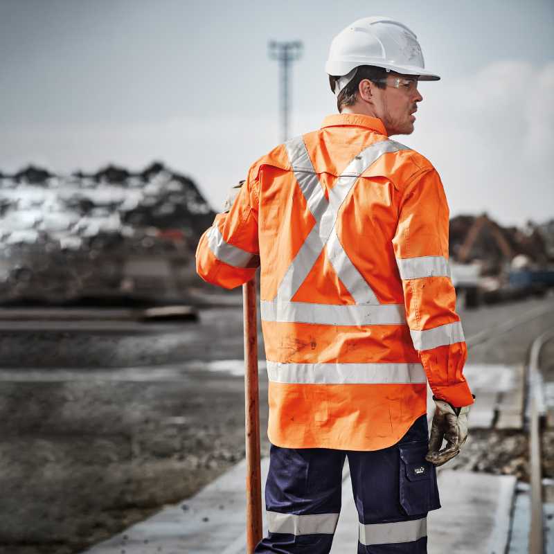 Hi Vis X Back Taped Long Sleeve Shirt ZW690
