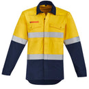 Orange Flame Hi Vis Open Front Spliced Shirt - Hoop Taped ZW140