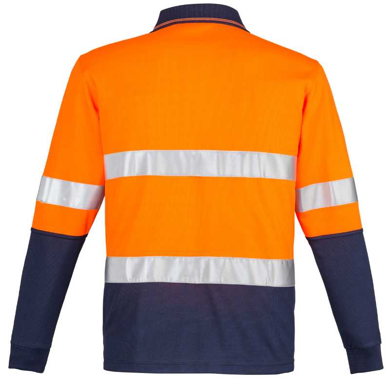 Hi Vis Spliced Long Sleeve Polo - Hoop Taped ZH235