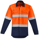 Orange Flame Hi Vis Open Front Spliced Shirt - Hoop Taped ZW140