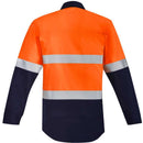 Orange Flame Hi Vis Open Front Spliced Shirt - Hoop Taped ZW140