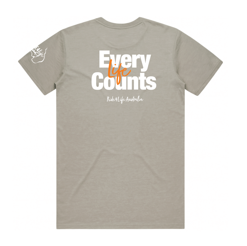 Ride4Life ELC Tee Cool Grey